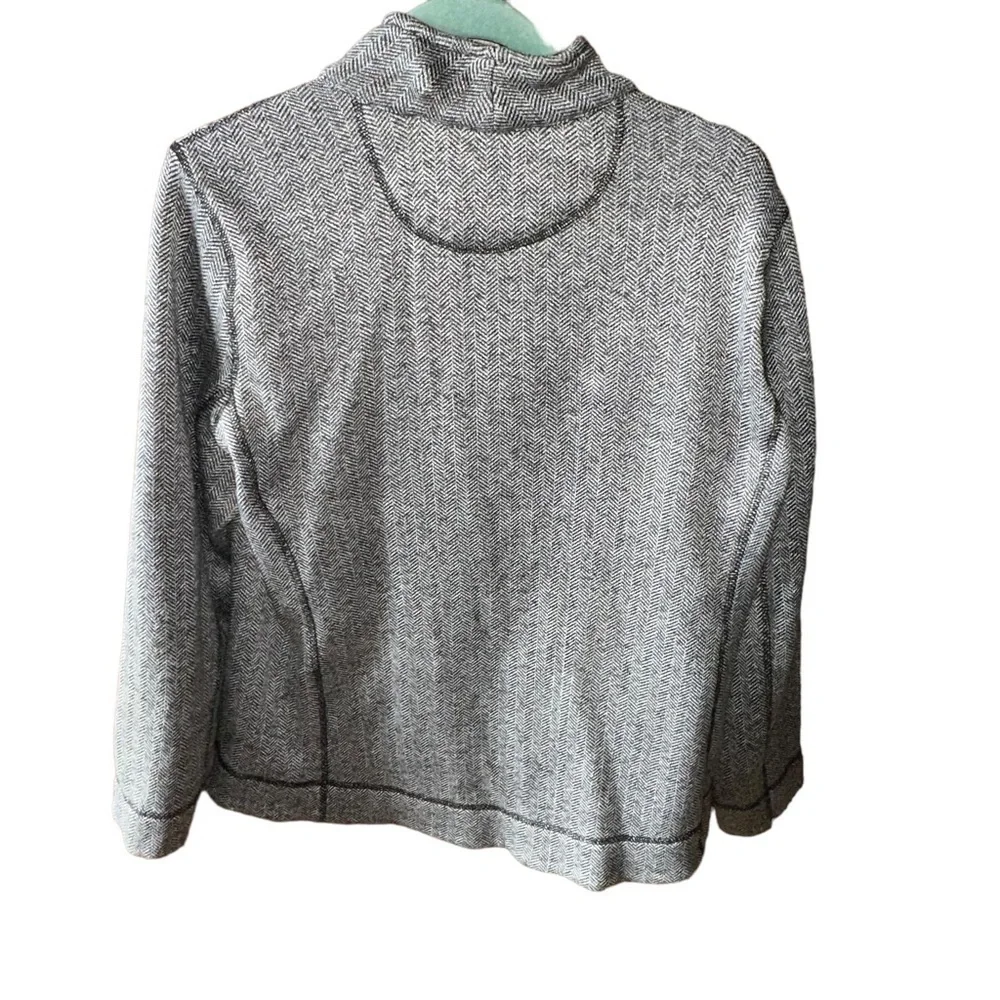 Marc NY. zip up xl herringbone jacket. Blk&white . Great‎ coat for travel! EUC - Picture 2 of 9